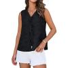 imageGRACE KARIN Womens Summer Tops Dressy Casual Sleeveless V Neck Bow Tie Hollow Out Lace Eyelet Tank Top Blouses ShirtsBlack