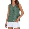 imageGRACE KARIN Womens Summer Tops Dressy Casual Sleeveless V Neck Bow Tie Hollow Out Lace Eyelet Tank Top Blouses ShirtsGrey Green