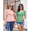 imageGRACE KARIN 2025 Womens Tops Elegant Peplum Top Wrap V Neck Puff Short Sleeve Summer Tops BlousePink