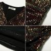 imageGRACE KARIN Womens 2024 Sequin Sparkly Tops Sleeveless V Neck Ruched Asymmetrical Sparkle Glitter Party Shirts TopsDazzling Black