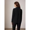 imageGRACE KARIN Womens Button Down Shirt Long Sleeve Classic Collared Work Business Casual Chiffon Blouses TopsBlack