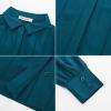 imageGRACE KARIN Womens Button Down Shirt Long Sleeve Classic Collared Work Business Casual Chiffon Blouses TopsPeacock Blue