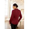 imageGRACE KARIN Womens Satin Silk Blouses Wrap V Neck Shirts Long Sleeve Elegant Tie Waist Office Formal Work Tunic PulloverTopsWine