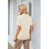 imageGRACE KARIN Womens Satin Silk Shirts Short Sleeve Casual Work Blouse Lapel V Neck Pullover TopsApricot