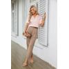 imageGRACE KARIN Womens Satin Silk Shirts Short Sleeve Casual Work Blouse Lapel V Neck Pullover TopsPink