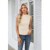 imageGRACE KARIN Womens Summer Tops Mock Neck Sleeveless Shirts Side Ruched Going Out Slim Fitted Crop Basic Tank TopsApricot