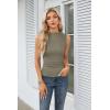 imageGRACE KARIN Womens Summer Tops Mock Neck Sleeveless Shirts Side Ruched Going Out Slim Fitted Crop Basic Tank TopsBrown Gray