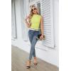 imageGRACE KARIN Womens Summer Tops Mock Neck Sleeveless Shirts Side Ruched Going Out Slim Fitted Crop Basic Tank TopsFluorescent Yellow