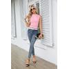 imageGRACE KARIN Womens Summer Tops Mock Neck Sleeveless Shirts Side Ruched Going Out Slim Fitted Crop Basic Tank TopsLight Pink