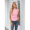 imageGRACE KARIN Womens Summer Tops Mock Neck Sleeveless Shirts Side Ruched Going Out Slim Fitted Crop Basic Tank TopsLight Pink