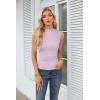 imageGRACE KARIN Womens Summer Tops Mock Neck Sleeveless Shirts Side Ruched Going Out Slim Fitted Crop Basic Tank TopsLilac