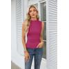 imageGRACE KARIN Womens Summer Tops Mock Neck Sleeveless Shirts Side Ruched Going Out Slim Fitted Crop Basic Tank TopsRose Red