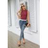 imageGRACE KARIN Womens Summer Tops Mock Neck Sleeveless Shirts Side Ruched Going Out Slim Fitted Crop Basic Tank TopsWine