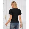 imageGRACE KARIN Womens Summer Tops Ruffle Sleeve Basic T Shirts Dressy Casual Ruched Work Blouses Trendy Clothes 2025Black