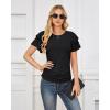 imageGRACE KARIN Womens Summer Tops Ruffle Sleeve Basic T Shirts Dressy Casual Ruched Work Blouses Trendy Clothes 2025Black