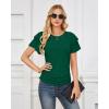 imageGRACE KARIN Womens Summer Tops Ruffle Sleeve Basic T Shirts Dressy Casual Ruched Work Blouses Trendy Clothes 2025Dark Green