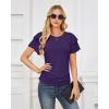 imageGRACE KARIN Womens Summer Tops Ruffle Sleeve Basic T Shirts Dressy Casual Ruched Work Blouses Trendy Clothes 2025Dark Purple