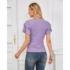 imageGRACE KARIN Womens Summer Tops Ruffle Sleeve Basic T Shirts Dressy Casual Ruched Work Blouses Trendy Clothes 2025Lavender