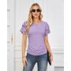 imageGRACE KARIN Womens Summer Tops Ruffle Sleeve Basic T Shirts Dressy Casual Ruched Work Blouses Trendy Clothes 2025Lavender
