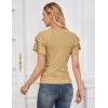 imageGRACE KARIN Womens Summer Tops Ruffle Sleeve Basic T Shirts Dressy Casual Ruched Work Blouses Trendy Clothes 2025Yellow