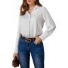 imageGRACE KARIN Womens Button Down Shirt Long Sleeve Classic Collared Work Business Casual Chiffon Blouses TopsWhite