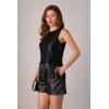 imageGRACE KARIN Sparkly Fringe Tops for Women Sleeveless Crewneck Tassel Sequin Tank Top Glitter Crop Party Shirt Cami OutfitBlack