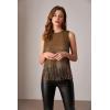 imageGRACE KARIN Sparkly Fringe Tops for Women Sleeveless Crewneck Tassel Sequin Tank Top Glitter Crop Party Shirt Cami OutfitBrown