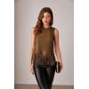 imageGRACE KARIN Sparkly Fringe Tops for Women Sleeveless Crewneck Tassel Sequin Tank Top Glitter Crop Party Shirt Cami OutfitBrown