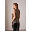 imageGRACE KARIN Sparkly Fringe Tops for Women Sleeveless Crewneck Tassel Sequin Tank Top Glitter Crop Party Shirt Cami OutfitBrown