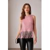 imageGRACE KARIN Sparkly Fringe Tops for Women Sleeveless Crewneck Tassel Sequin Tank Top Glitter Crop Party Shirt Cami OutfitPink