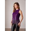 imageGRACE KARIN Sparkly Fringe Tops for Women Sleeveless Crewneck Tassel Sequin Tank Top Glitter Crop Party Shirt Cami OutfitPurple