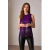 imageGRACE KARIN Sparkly Fringe Tops for Women Sleeveless Crewneck Tassel Sequin Tank Top Glitter Crop Party Shirt Cami OutfitPurple