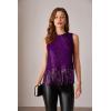 imageGRACE KARIN Sparkly Fringe Tops for Women Sleeveless Crewneck Tassel Sequin Tank Top Glitter Crop Party Shirt Cami OutfitPurple