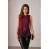 imageGRACE KARIN Sparkly Fringe Tops for Women Sleeveless Crewneck Tassel Sequin Tank Top Glitter Crop Party Shirt Cami OutfitWine Red