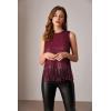 imageGRACE KARIN Sparkly Fringe Tops for Women Sleeveless Crewneck Tassel Sequin Tank Top Glitter Crop Party Shirt Cami OutfitWine Red