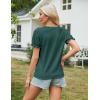 imageGRACE KARIN Womens 2025 Summer Tops Short Sleeve V Neck Basic T Shirts Dressy Casual Tie Front Tops Eyelet Blouses TunicDark Green