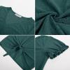 imageGRACE KARIN Womens 2025 Summer Tops Short Sleeve V Neck Basic T Shirts Dressy Casual Tie Front Tops Eyelet Blouses TunicDark Green