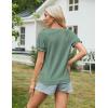 imageGRACE KARIN Womens 2025 Summer Tops Short Sleeve V Neck Basic T Shirts Dressy Casual Tie Front Tops Eyelet Blouses TunicGreen
