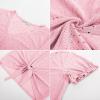imageGRACE KARIN Womens 2025 Summer Tops Short Sleeve V Neck Basic T Shirts Dressy Casual Tie Front Tops Eyelet Blouses TunicPink