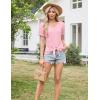 imageGRACE KARIN Womens 2025 Summer Tops Short Sleeve V Neck Basic T Shirts Dressy Casual Tie Front Tops Eyelet Blouses TunicPink