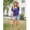 imageGRACE KARIN Womens 2025 Summer Tops Short Sleeve V Neck Basic T Shirts Dressy Casual Tie Front Tops Eyelet Blouses TunicRoyal Blue