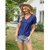 imageGRACE KARIN Womens 2025 Summer Tops Short Sleeve V Neck Basic T Shirts Dressy Casual Tie Front Tops Eyelet Blouses TunicRoyal Blue
