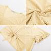 imageGRACE KARIN Womens 2025 Summer Tops Short Sleeve V Neck Basic T Shirts Dressy Casual Tie Front Tops Eyelet Blouses TunicYellow