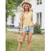 imageGRACE KARIN Womens 2025 Summer Tops Short Sleeve V Neck Basic T Shirts Dressy Casual Tie Front Tops Eyelet Blouses TunicYellow