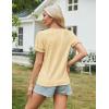 imageGRACE KARIN Womens 2025 Summer Tops Short Sleeve V Neck Basic T Shirts Dressy Casual Tie Front Tops Eyelet Blouses TunicYellow