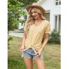 imageGRACE KARIN Womens 2025 Summer Tops Short Sleeve V Neck Basic T Shirts Dressy Casual Tie Front Tops Eyelet Blouses TunicYellow