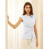 imageGRACE KARIN Womens Cap Sleeve Tops 2025 Summer Tie Waist Crew Neck Elegant Blouse Dressy Casual Work Business ShirtsWhite