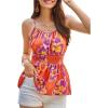 imageGRACE KARIN Summer Floral Tank Tops Spaghetti Strap Cami Sleeveless Adjustable Casual Flowy Fit Camisole TopsOrange Purple Floral