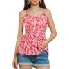 imageGRACE KARIN Summer Floral Tank Tops Spaghetti Strap Cami Sleeveless Adjustable Casual Flowy Fit Camisole TopsPink White Floral