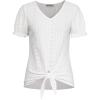 imageGRACE KARIN Womens 2025 Summer Tops Short Sleeve V Neck Basic T Shirts Dressy Casual Tie Front Tops Eyelet Blouses TunicWhite